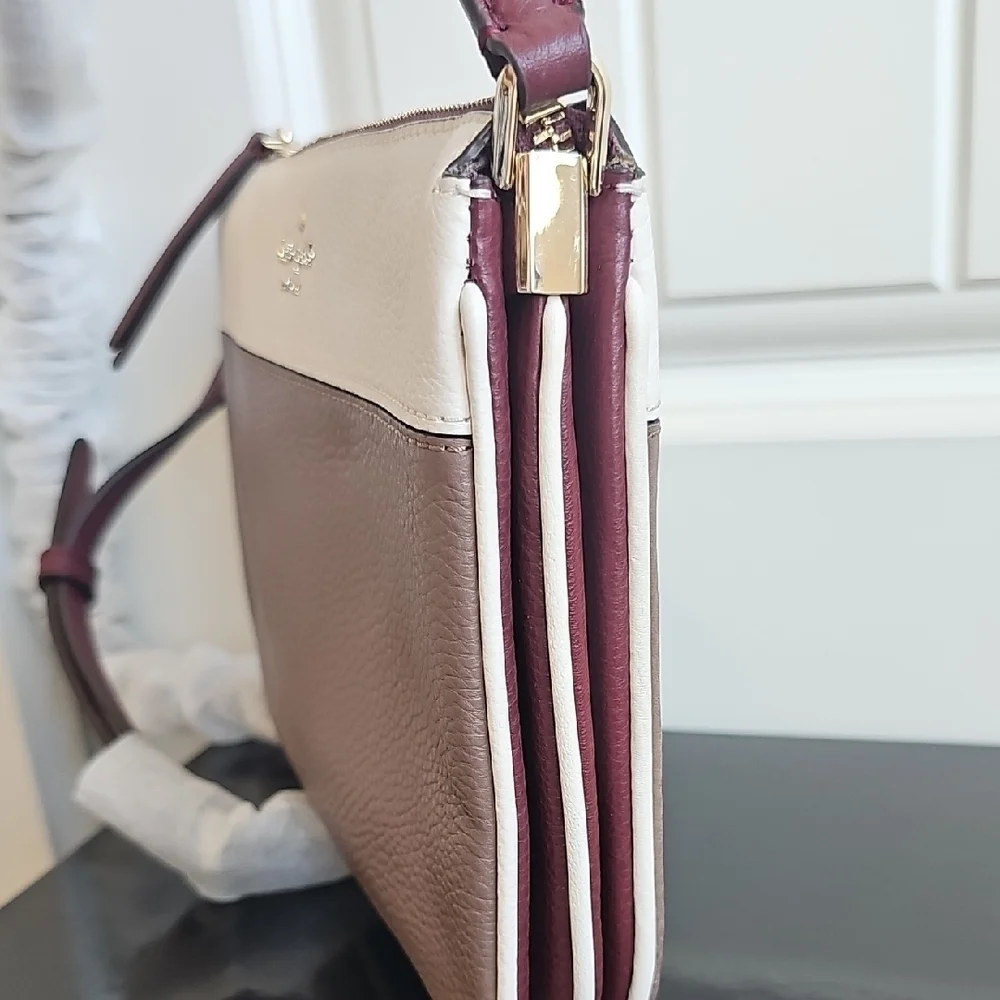 Kate Spade NWOT Burgundy and Cream Crossbody Bag